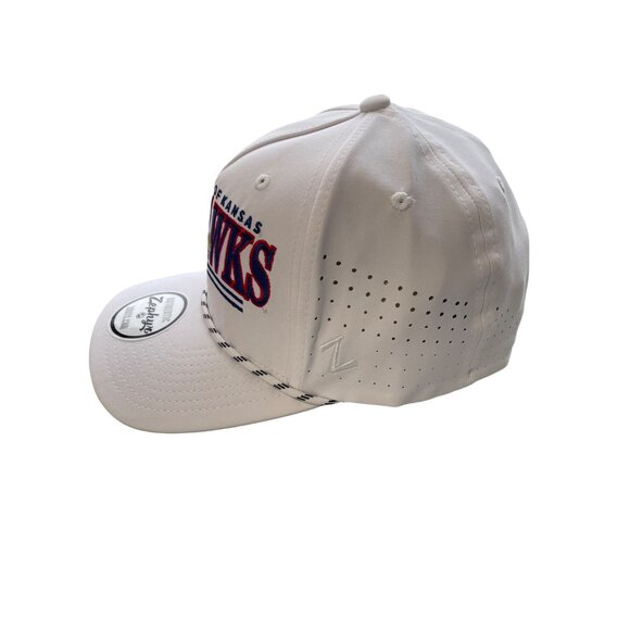 Zephyr Kansas Jayhawks Rope Baseball Cap One Size Snapback Perforated White NEW - Picture 2 of 7
